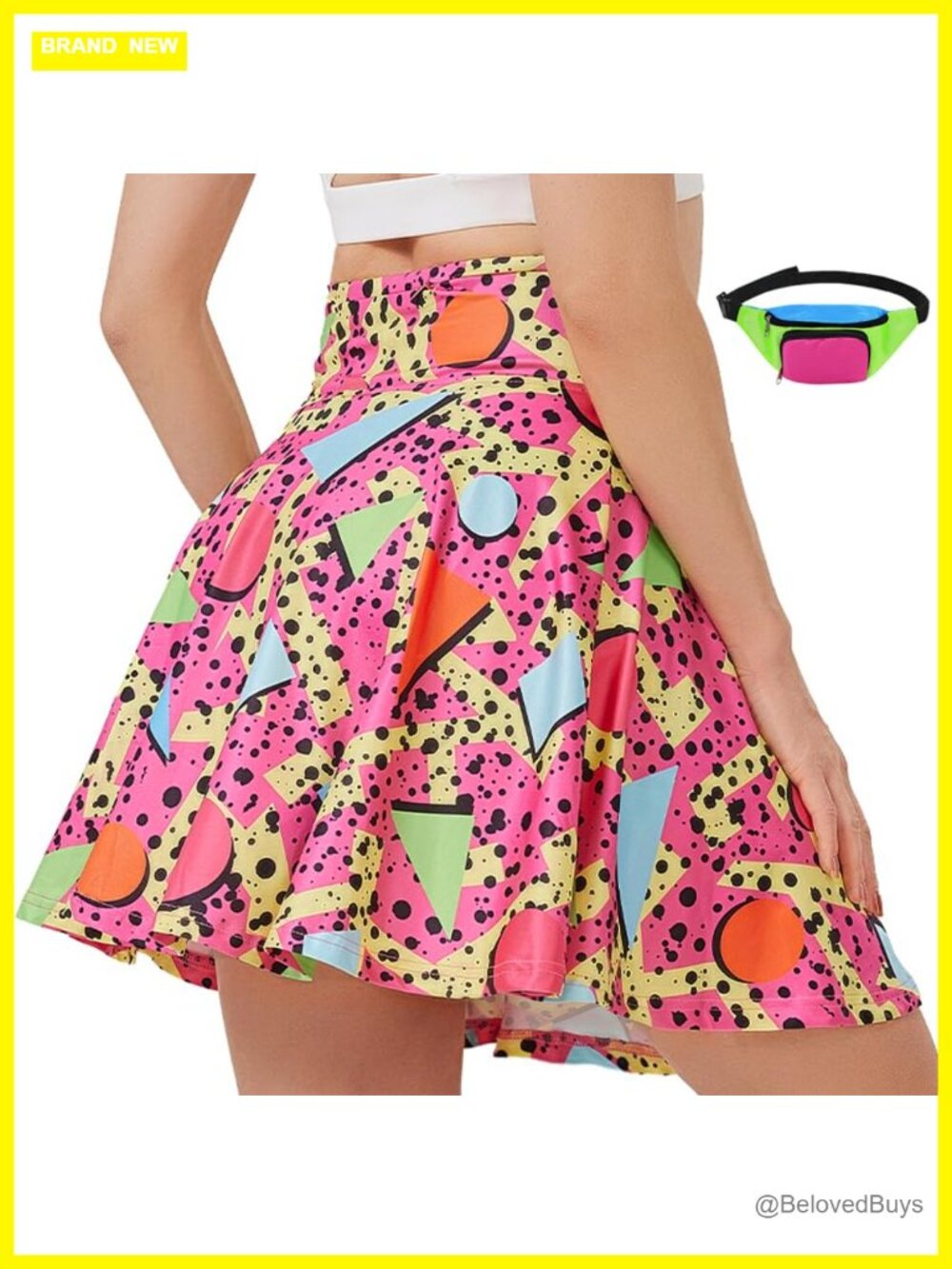 High Waisted Tennis Skort with Waist Pack & Pockets Stretch Skirt